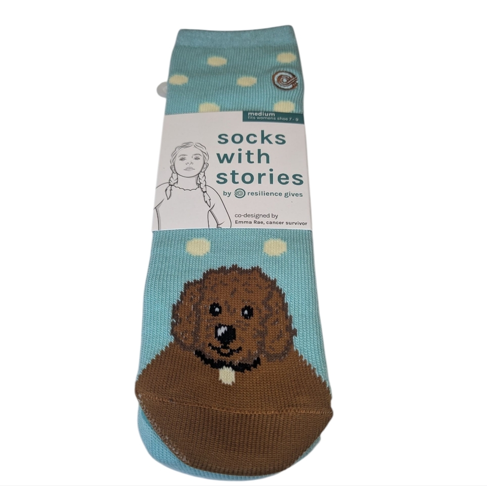 Socks with Stories by Resilence Gives Dog Design Size Medium